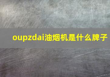 oupzdai油烟机是什么牌子