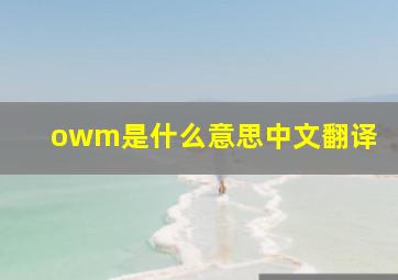 owm是什么意思中文翻译