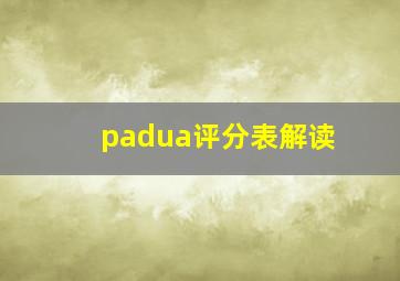 padua评分表解读