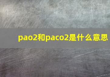 pao2和paco2是什么意思