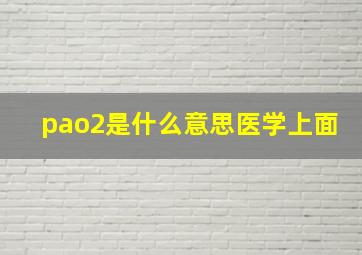 pao2是什么意思医学上面