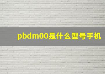 pbdm00是什么型号手机