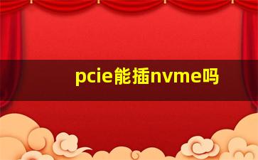 pcie能插nvme吗