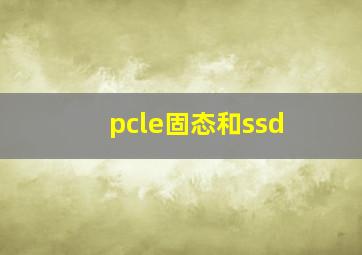 pcle固态和ssd