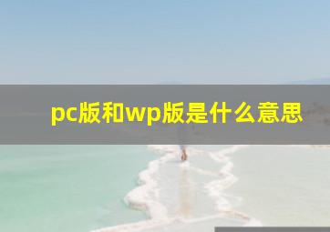 pc版和wp版是什么意思