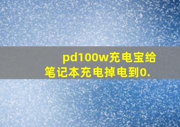 pd100w充电宝给笔记本充电掉电到0.