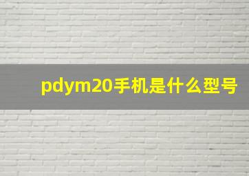 pdym20手机是什么型号