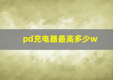 pd充电器最高多少w