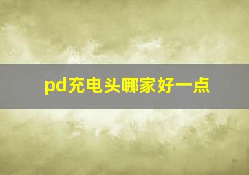 pd充电头哪家好一点