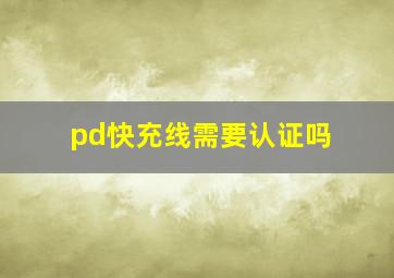 pd快充线需要认证吗