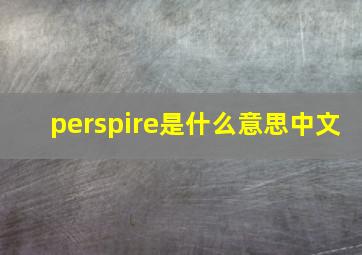 perspire是什么意思中文