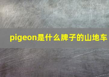 pigeon是什么牌子的山地车