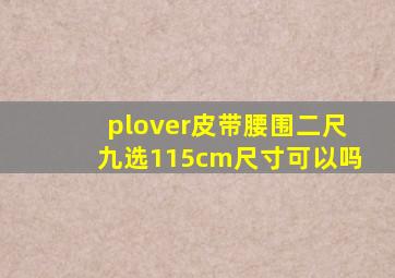 plover皮带腰围二尺九选115cm尺寸可以吗