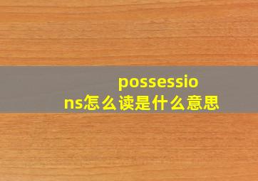 possessions怎么读是什么意思