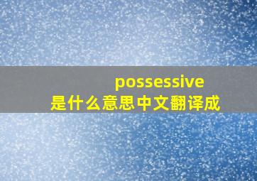 possessive是什么意思中文翻译成