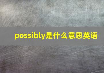 possibly是什么意思英语