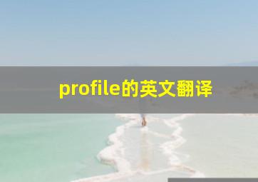 profile的英文翻译