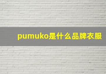 pumuko是什么品牌衣服