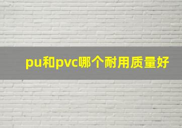 pu和pvc哪个耐用质量好