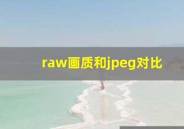 raw画质和jpeg对比