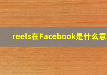 reels在Facebook是什么意思