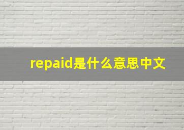 repaid是什么意思中文