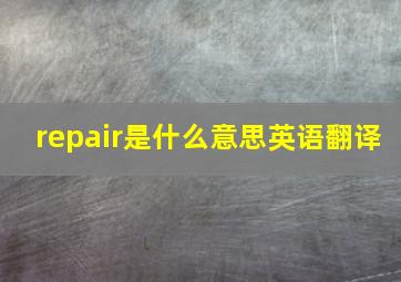 repair是什么意思英语翻译