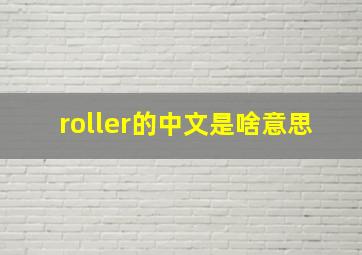 roller的中文是啥意思