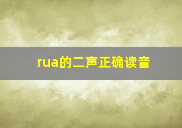 rua的二声正确读音