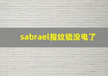 sabrael指纹锁没电了