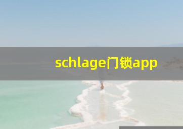 schlage门锁app