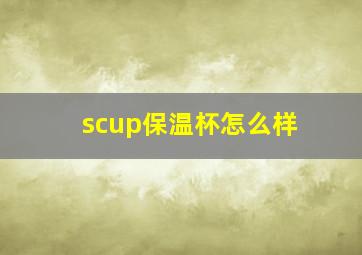 scup保温杯怎么样