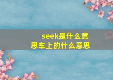 seek是什么意思车上的什么意思