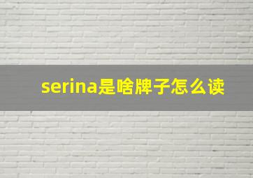 serina是啥牌子怎么读