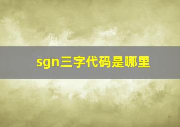 sgn三字代码是哪里