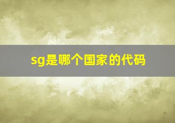 sg是哪个国家的代码