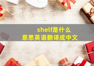 shelf是什么意思英语翻译成中文