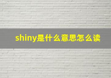 shiny是什么意思怎么读