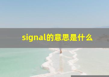 signal的意思是什么