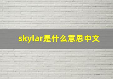 skylar是什么意思中文