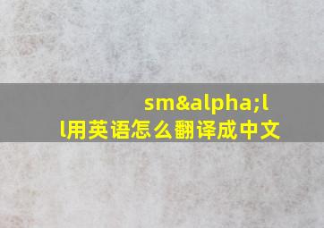 smαll用英语怎么翻译成中文