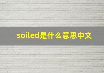 soiled是什么意思中文