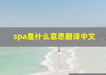 spa是什么意思翻译中文