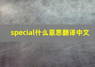 special什么意思翻译中文