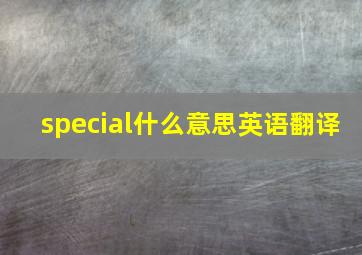 special什么意思英语翻译