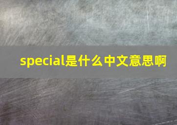 special是什么中文意思啊