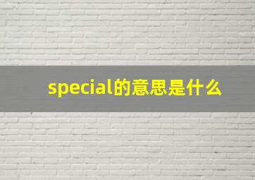 special的意思是什么