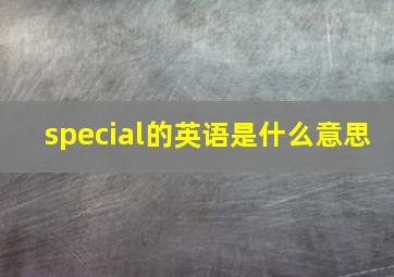 special的英语是什么意思