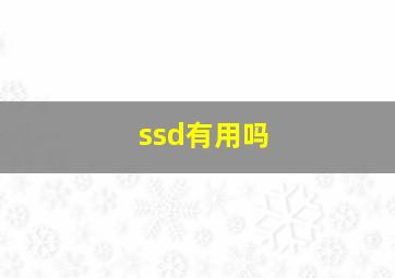 ssd有用吗