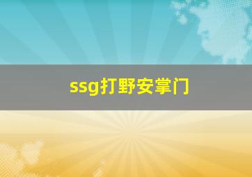 ssg打野安掌门